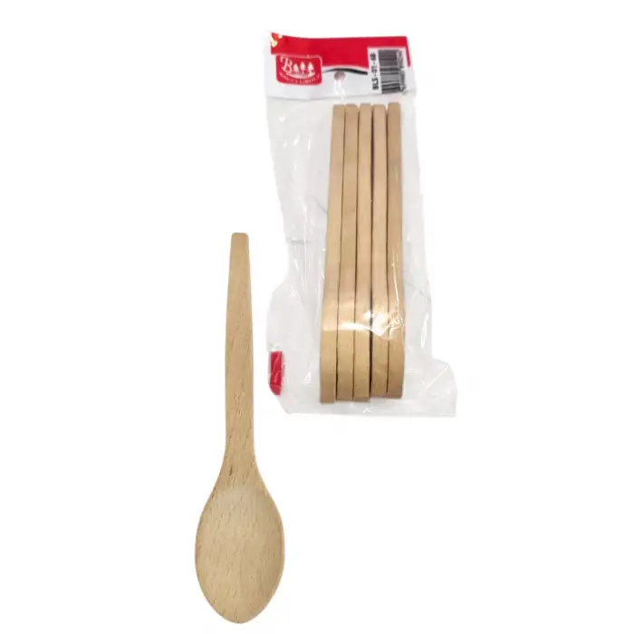 BALSA AHŞAP KAŞIK VERNİKLİ BLS-01-6B 6 LI