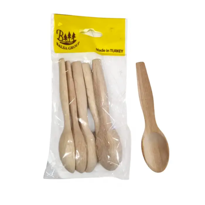 BALSA AHSAP KAŞIK VERNİKLİ BLS01-16K 6 LI