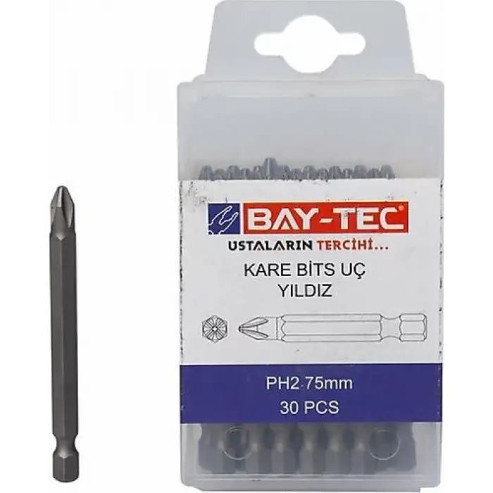 BAY-TEC BİTS UÇ PH2X75MM KARE YILDIZ MU-1860 30 LU