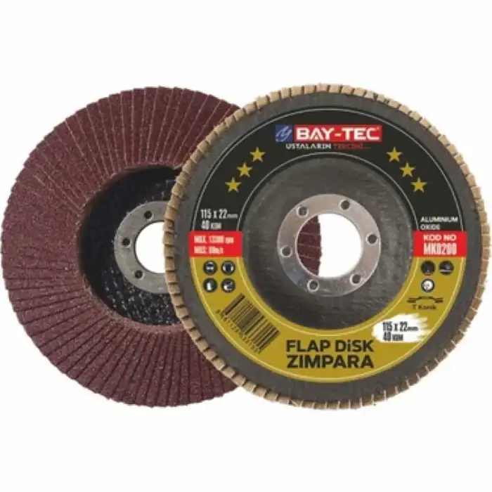 BAY-TEC FLAP DİSK ZIMPARA 115X22 MK-0220(PK-10 LU) 80 KUM