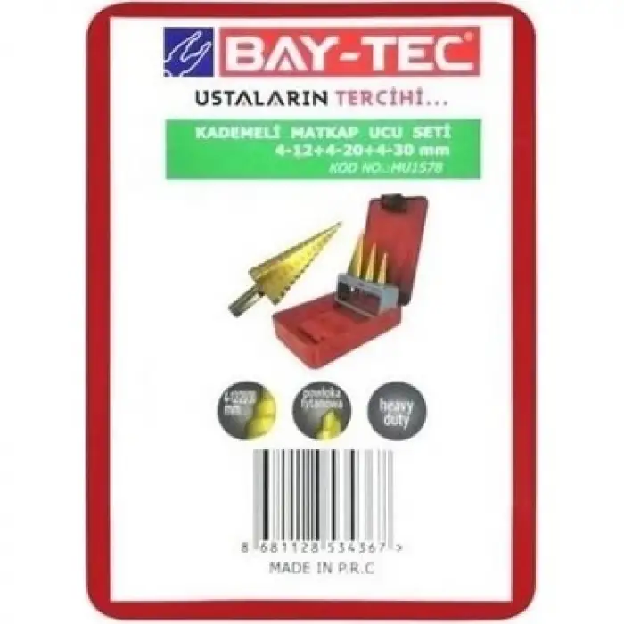 BAY-TEC MATKAP UCU KADEMELİ 3LÜ SET MU-1578