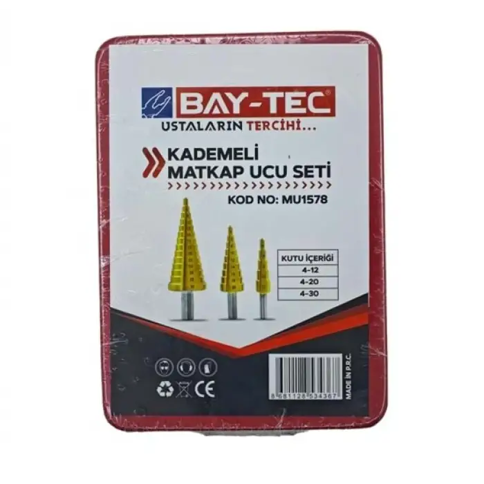 BAY-TEC MATKAP UCU KADEMELİ 3LÜ SET MU-1578