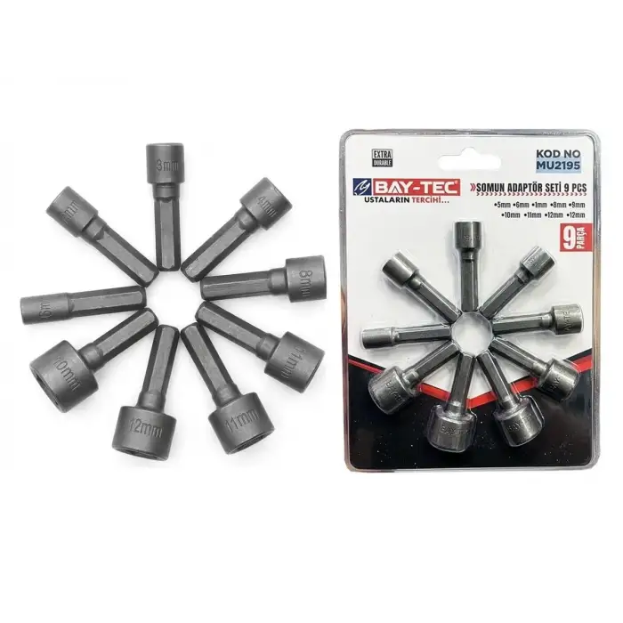 BAY-TEC SOMUN ADAPTÖR SETİ 9 PARÇA MU-2195