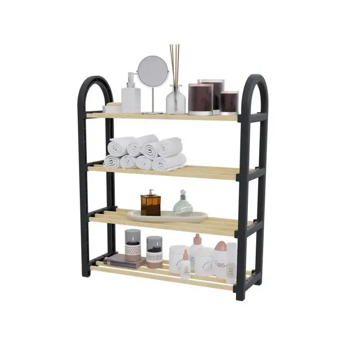 BEE HOME DOĞAL AHŞAP RAF ÜNİTESİ 4 KATLI BEE-5474