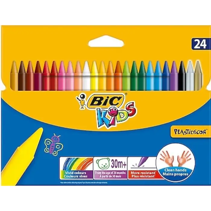 BİC KİDS PASTEL BOYA PLASTİDECOR YUVARLAK 24 LÜ