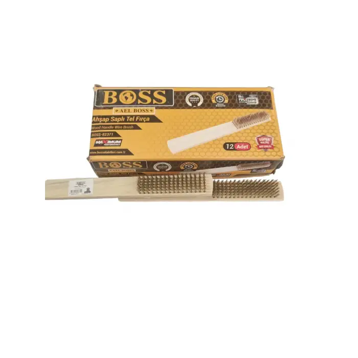 BOSS AHŞAP TEL FIRÇA BOSS-82371 (PKT-12 Lİ)