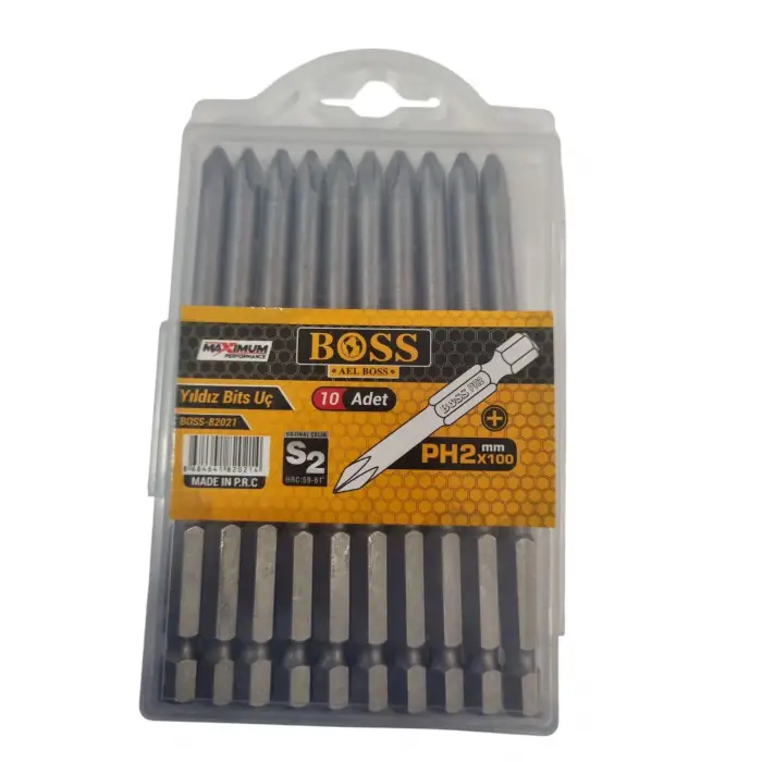 BOSS BİTS UÇ YILDIZ PH2X100 MM BOSS-82021(PK-10LU)
