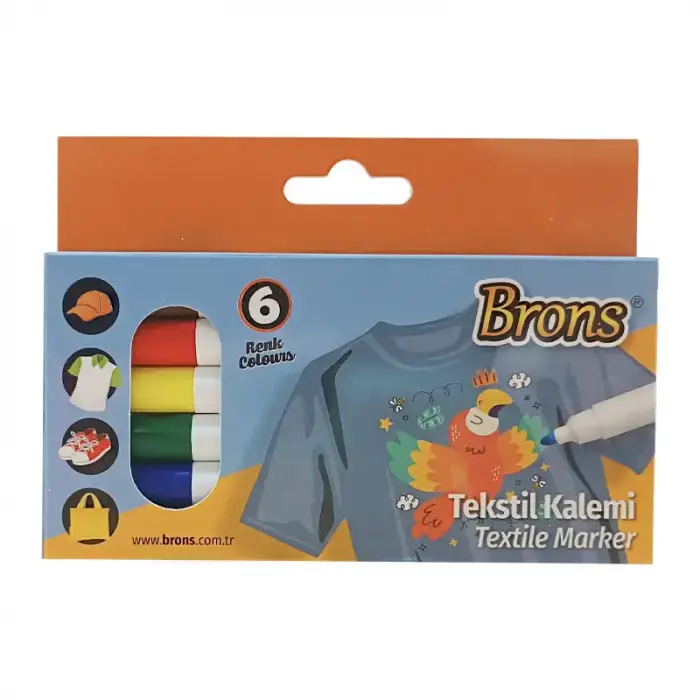 BRONS TEKSTİL KALEMİ 6 LI BR-1000
