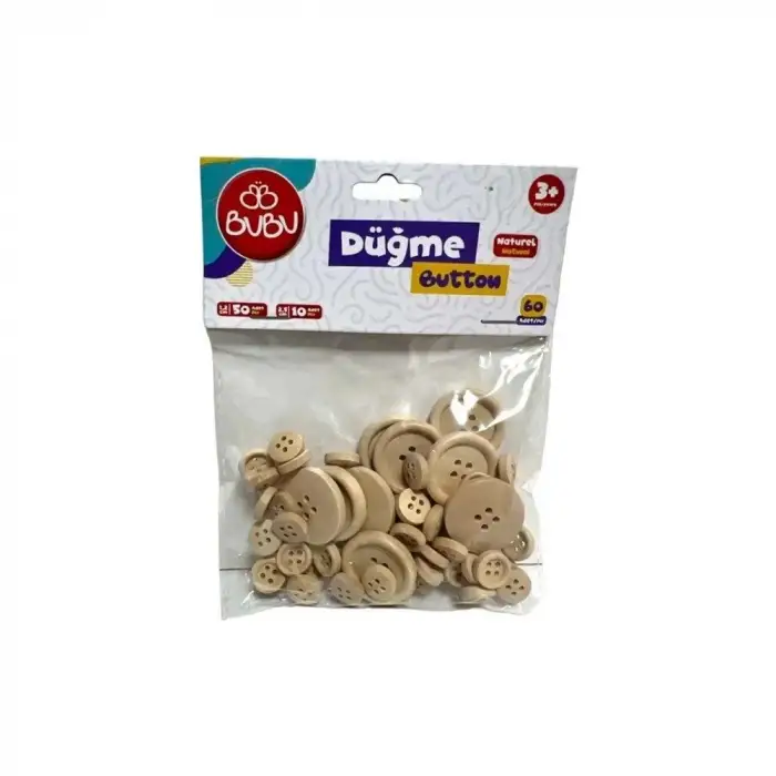 BU-BU DÜĞME 1,2 CM-2,5 CM NATURAL 60 LI HS-0006