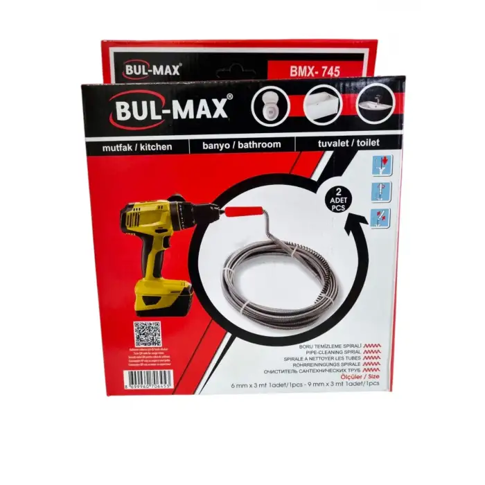 BUL-MAX LAVABO AÇMA SUSTASI 2 Lİ MATKAPLI BMX-745