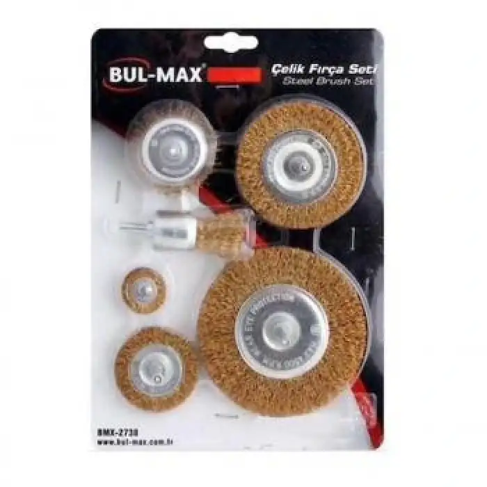 BUL-MAX PİMLİ ÇELİK TEL FIRÇA SETİ 6 LI BMX-2738