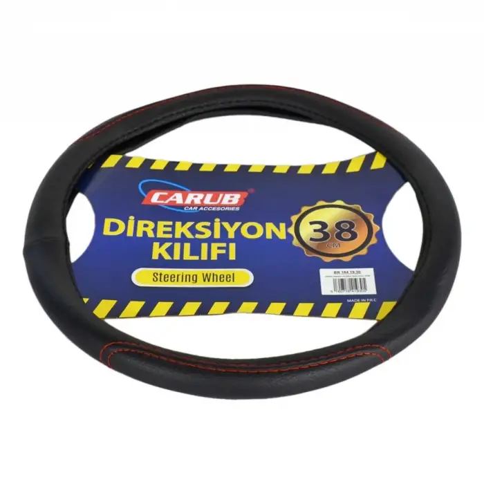 CARUB DİREKSİYON KILIFI SİYAH KIRMIZI 38CM 1841930