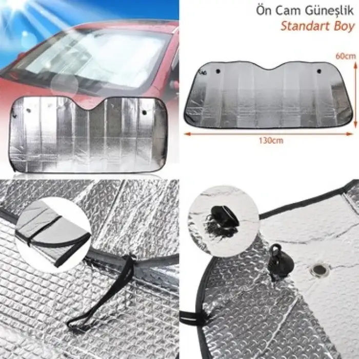 CARUB GÜNEŞLİK ÖN CAM 130X60 CM VANTUZLU 4953715