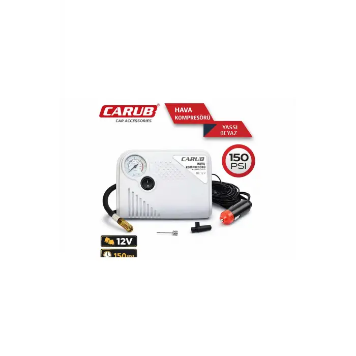 CARUB HAVA KOMPRESÖRÜ 12V YASSI BEYAZ 2491105
