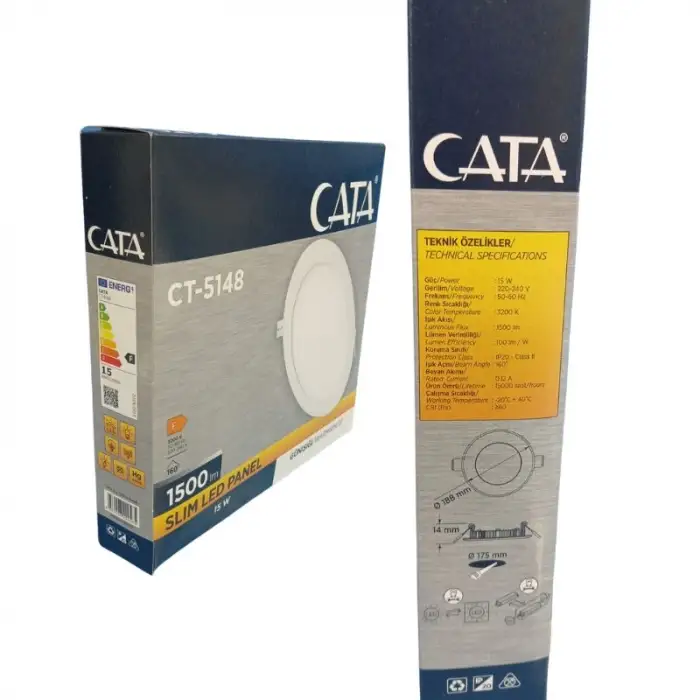 CATA PANEL LED YUVARLAK SLİM 15 W BEYAZ CT-5148