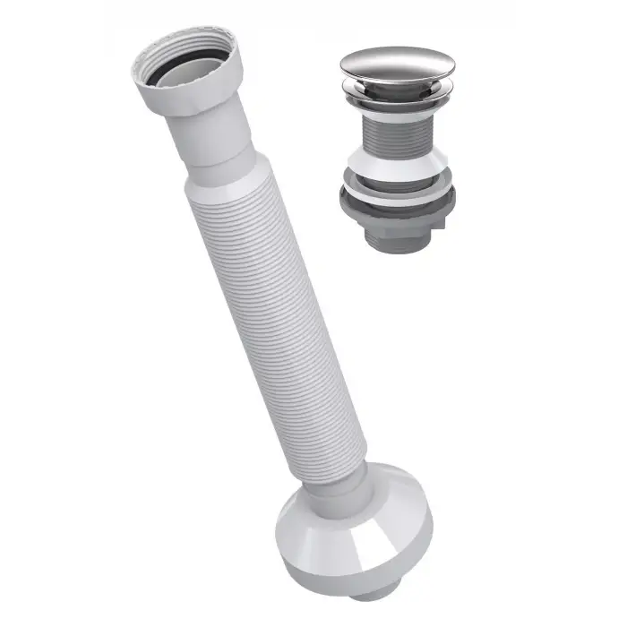 DMAX LAVABO SİFONU KROM BASMALI KÖRÜKLÜ DMX-4667