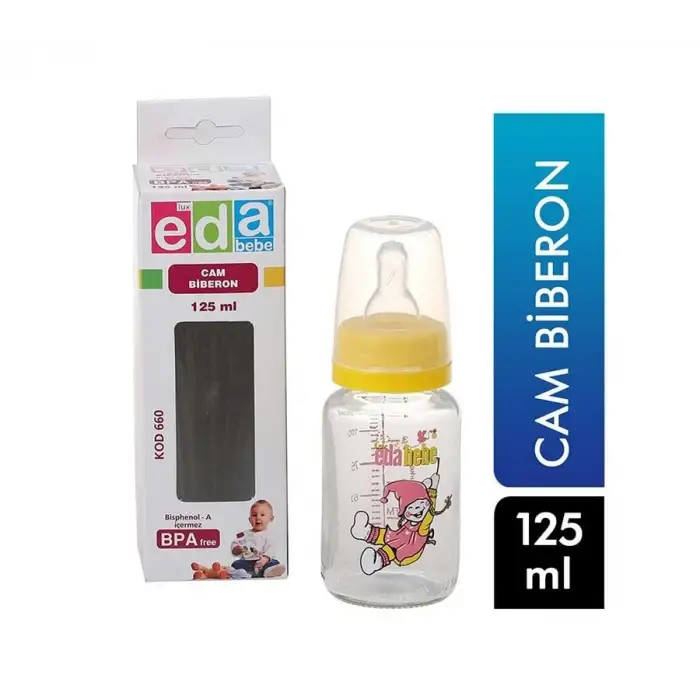EDA BİBERON CAM 125 ML KOD:660 (PKT-6 LI)
