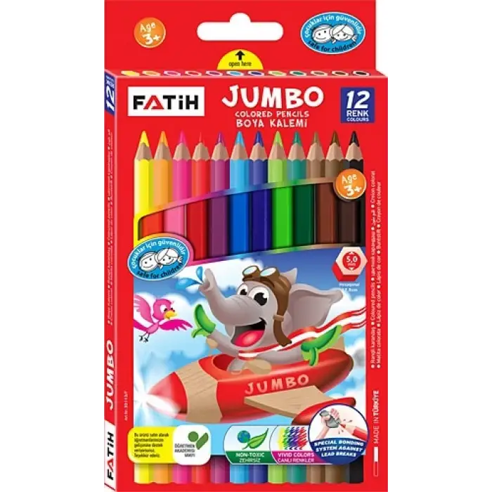 FATİH KURU BOYA JUMBO 12 RENK ÇANTALI