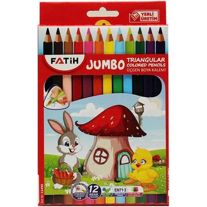 FATİH KURU BOYA JUMBO TRİANGULAR12 RENK