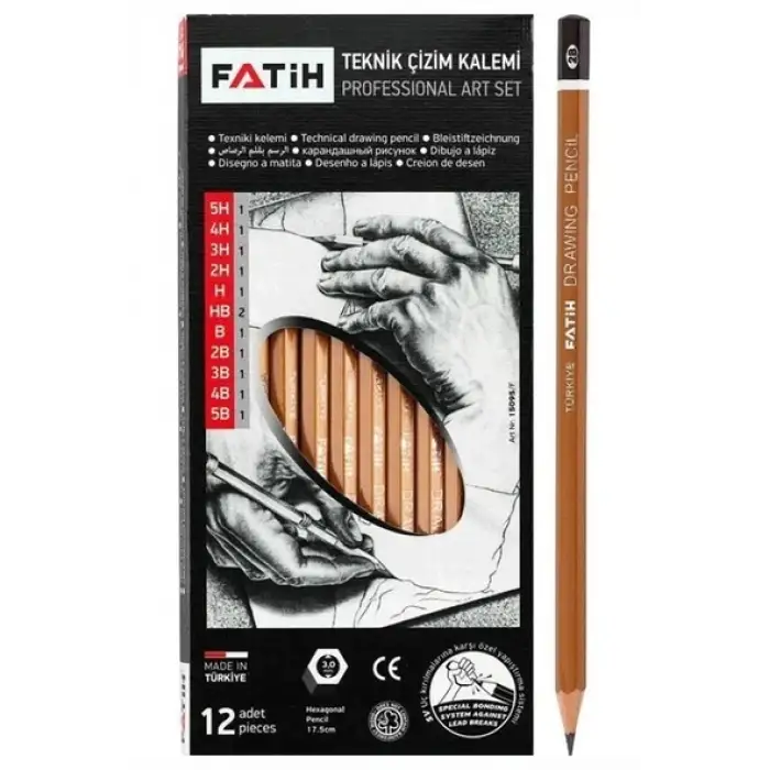 FATİH PROF. DERECELİ KURŞUN KALEM SETİ (PK-12Lİ)