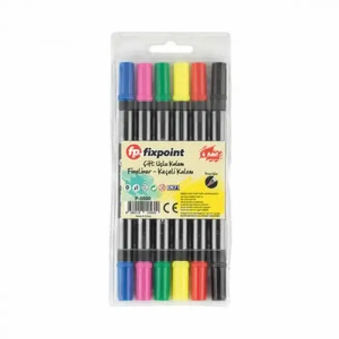 FİXPOİNT ÇİFT UÇLU KEÇELİ KALEM FİNEL P-5600 6 LI