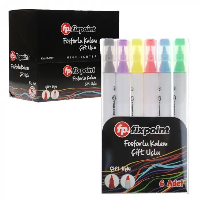 FİXPOİNT FOS.KALEM ÇİFT UÇLU 6 LI 5587 (PKT-12 Lİ)