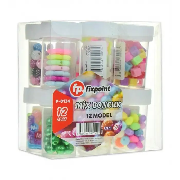 FİXPOİNT MİX BONCUK P-0134             (PKT-12 Lİ)