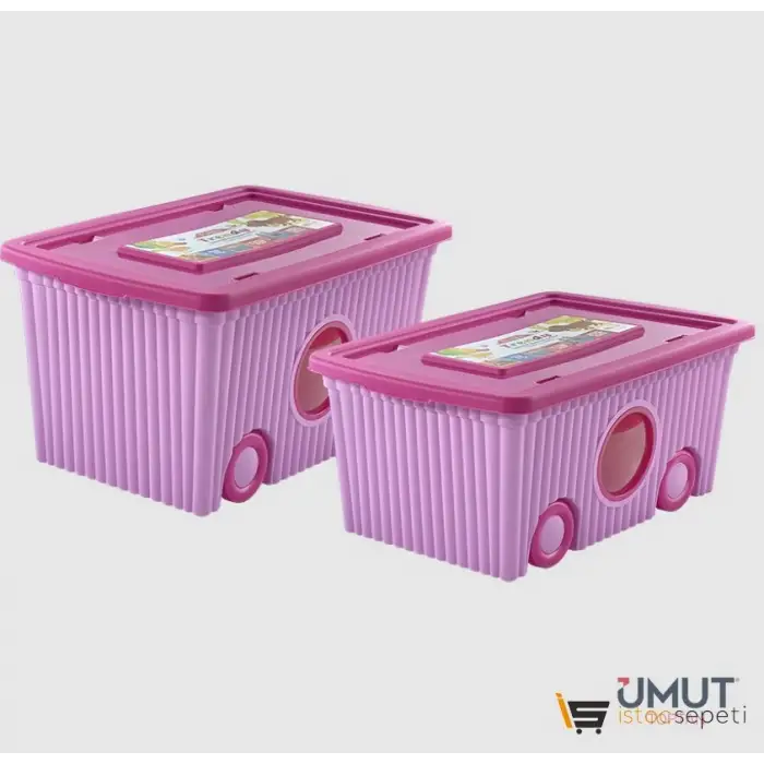 FLORA TRENDY TEKER.OYUNCAK KUTUSU PEMBE 40LT F-384