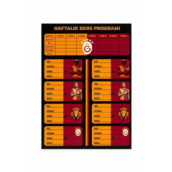 GALATASARAY DERS PROGRAMLI OKUL ETİKETİ 50449 (PK-12)
