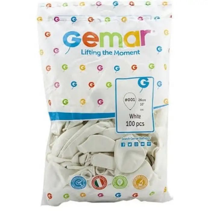 GEMAR BEYAZ İÇ MEKAN BALON G90-001 (PKT-100 LÜ)