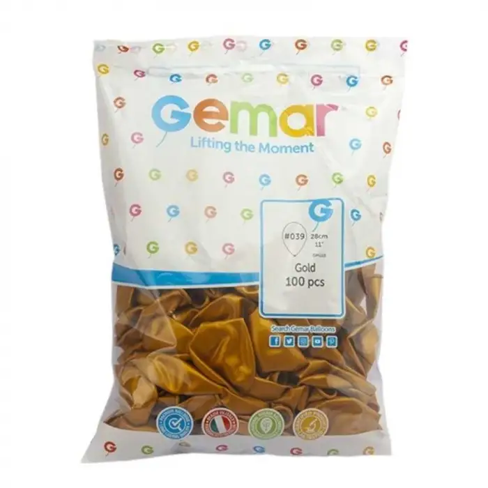 GEMAR METALİK ALTIN BALON GM90-039 (PKT-100 LÜ)