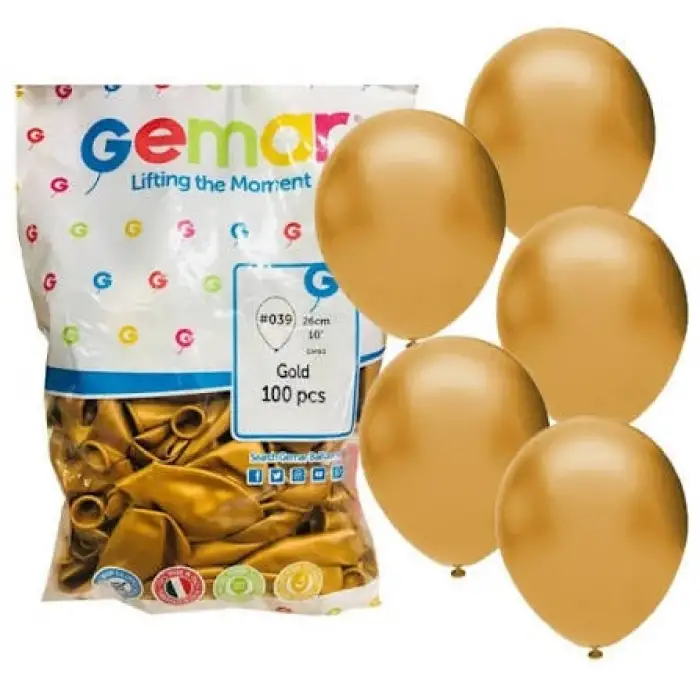 GEMAR METALİK ALTIN BALON GM90-039 (PKT-100 LÜ)