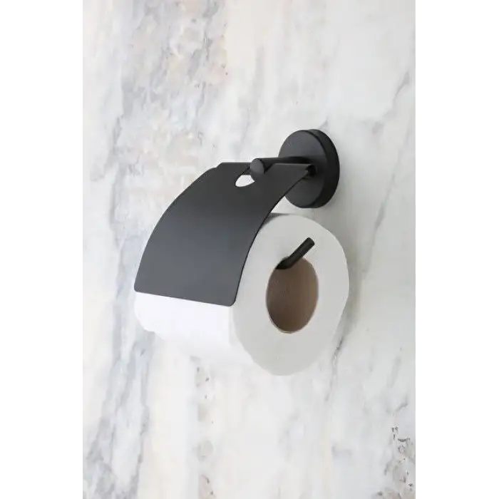 GENİŞ KAPAKLI WC KAĞITLIK SİYAH YP-703