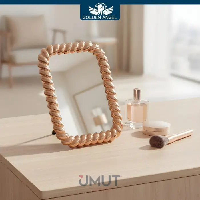 GOLDEN ANGEL MAKYAJ AYNASI AYAKLI KARE AYN-201