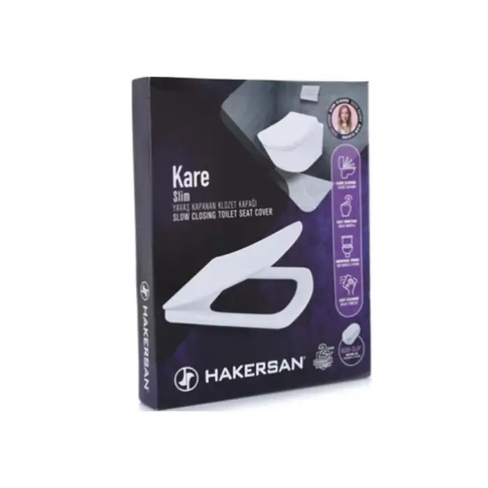 HAKERSAN KARE SLİM YAVAŞ KAPANAN KLOZET KAPAĞI