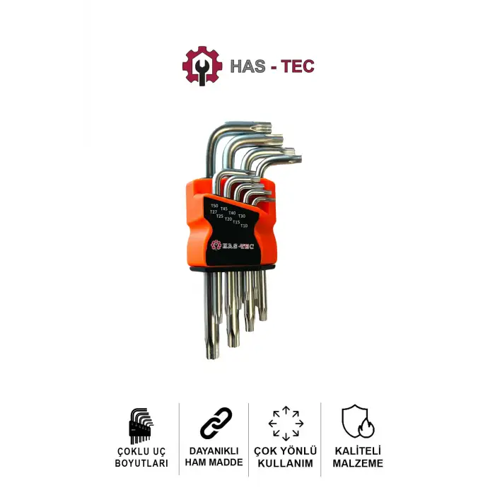 HAS-TEC ALYAN ANAHTAR SETİ YILDIZ 9 PARÇA HST-0039
