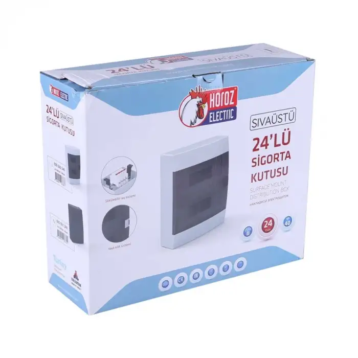 HOROZ SİGORTA KUTUSU 24 LÜ S/Ü BEYAZ