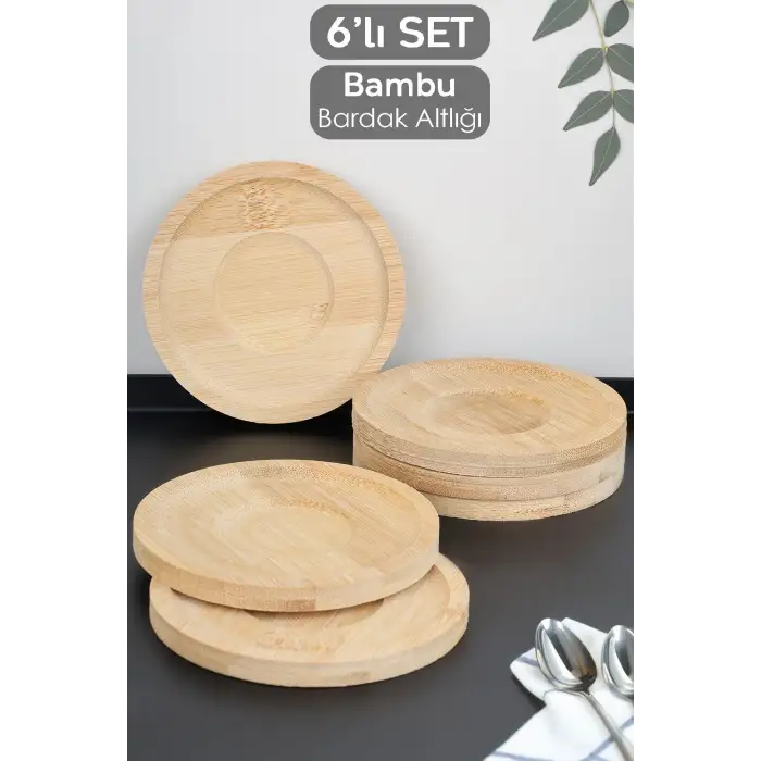 IVORY BAMBU BARDAK ALTLIĞI YUVARLAK 6 LI BMB-127