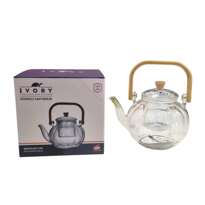 IVORY BOROSİLİKAT CAM DEMLİK 1200 ML CAM-5756
