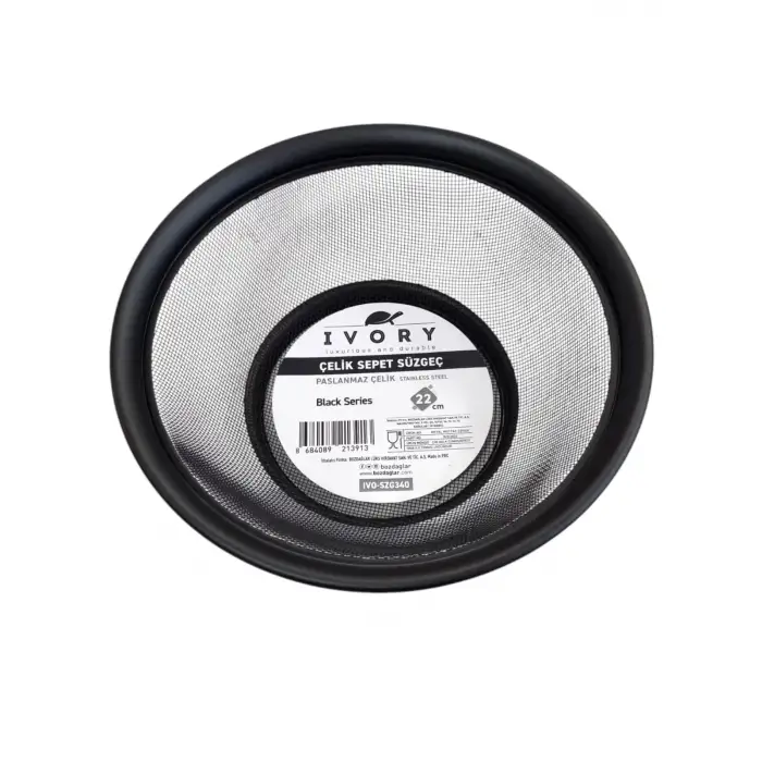 IVORY ÇELİK SEPET SÜZGEÇ SİYAH 22 CM SZG-340
