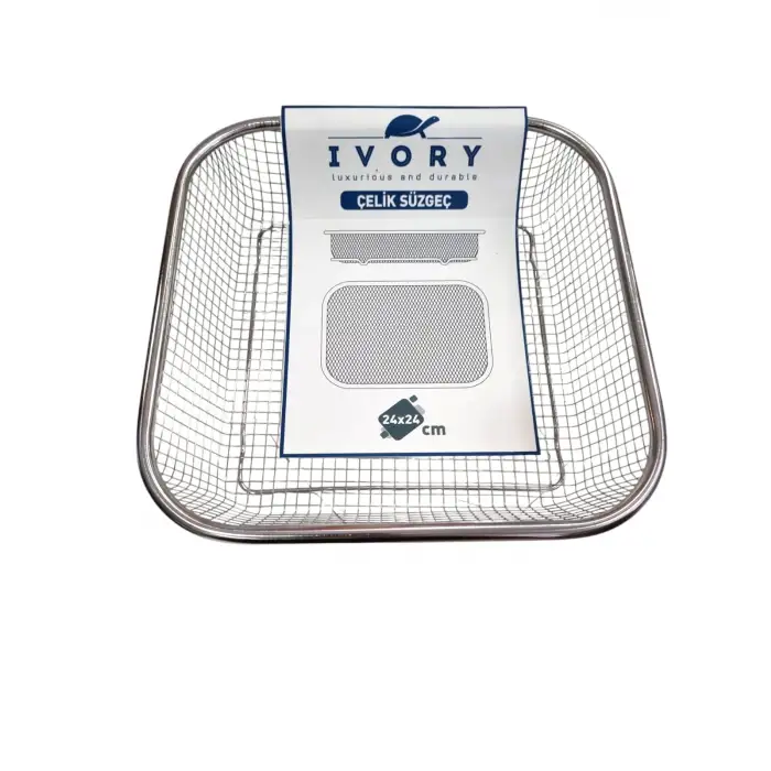 IVORY ÇELİK SÜZGEÇ KARE 24X24 CM SZG-323