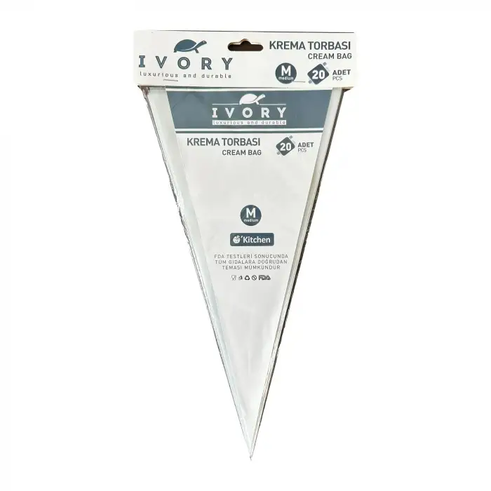 IVORY KREMA TORBASI ŞEFFAF 20 Lİ IVO-PST219