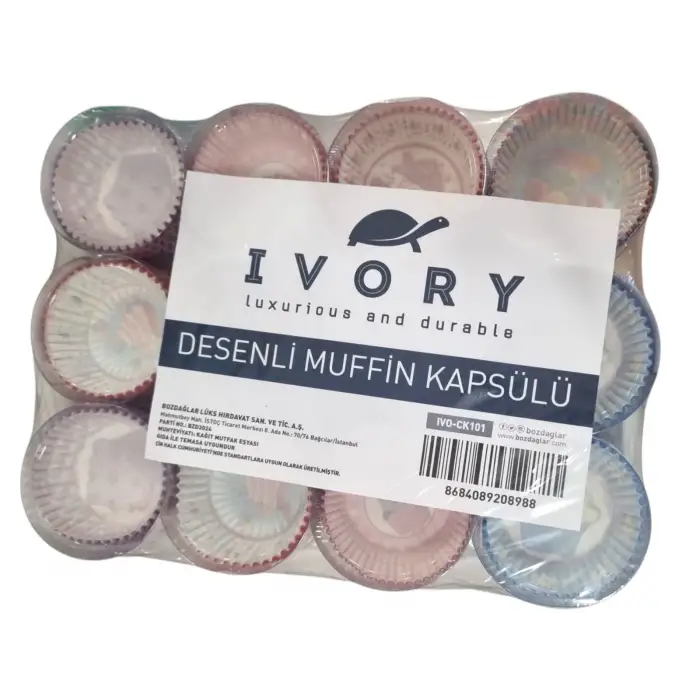 IVORY MUFFİN KEK KALIBI 100 LÜ IVO-CK101(PK-12 Lİ)