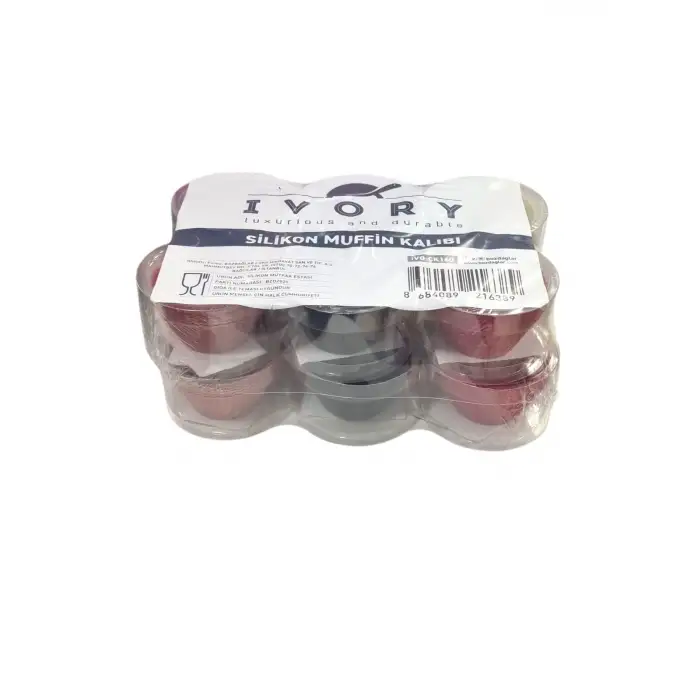 IVORY MUFFİN KEK KALIBI SİLİKON IVO-CK160(PK-12Lİ)