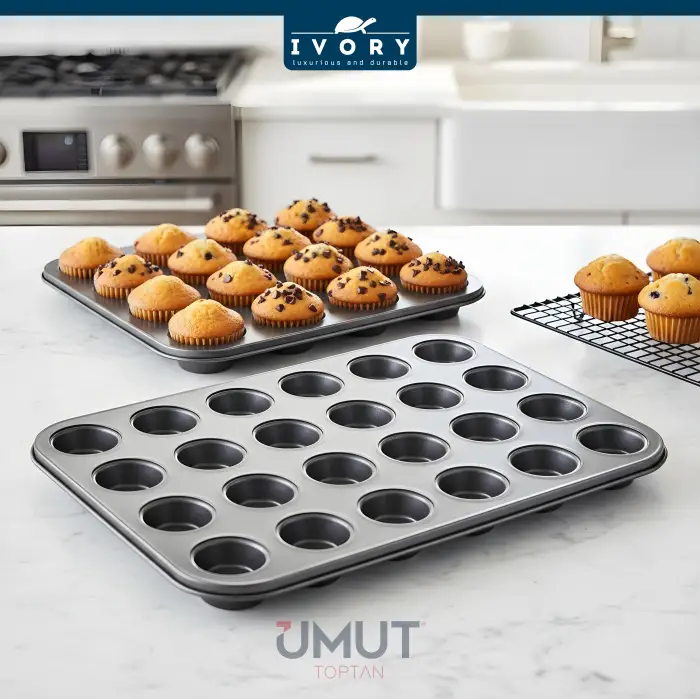 IVORY MUFFİN KEK KALIBI TEFLON 24 SIRA IVO-EKK05