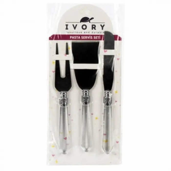 IVORY PASTA SERVİS SETİ 3 PARÇA KRİSTAL IVO-5429