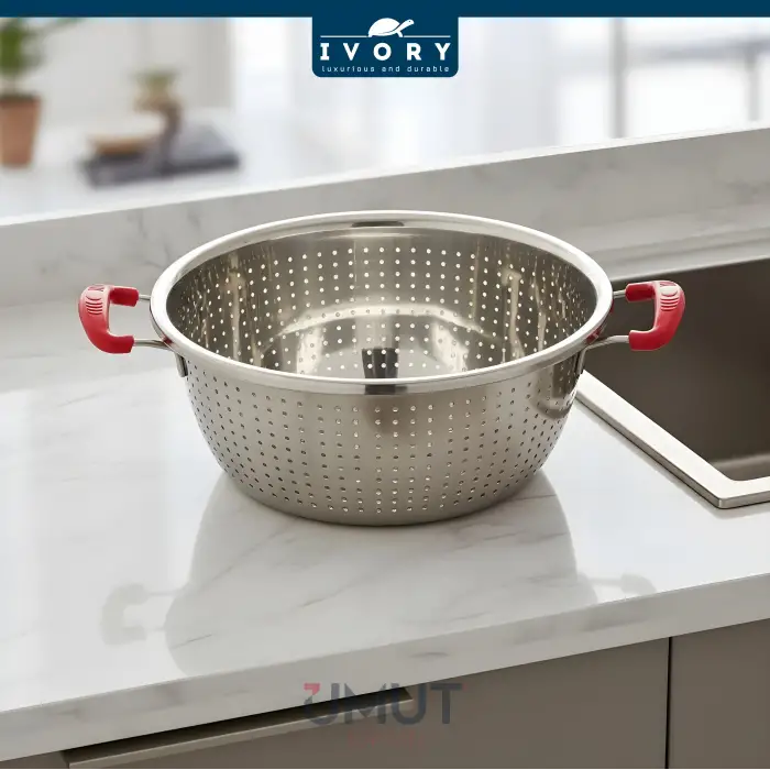 IVORY PLASTİK SAPLI SÜZGEÇ ÇELİK 28 CM IVO-SZG167