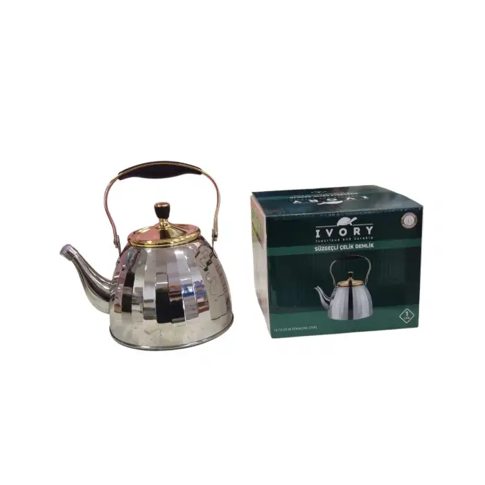 IVORY SÜZGEÇLİ ÇELİK DEMLİK 1,5LT SILVER IVO-ME258