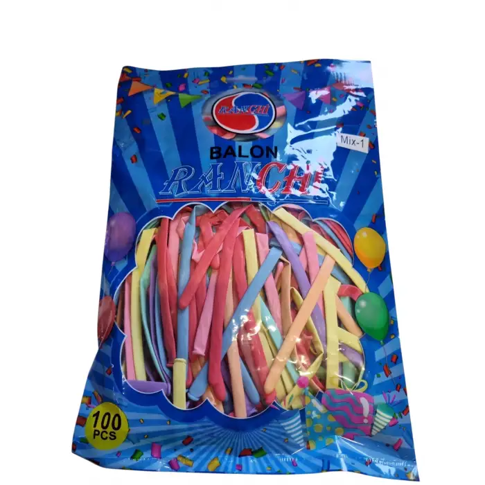 KARIŞIK RENK SOSİS BALONU FY-0320 (PKT-100 LÜ)