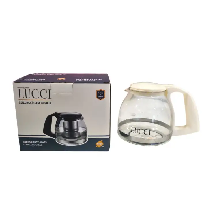 LUCCI BOROSİLİKAT CAM DEMLİK 900 ML CAM-5695